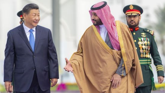 Crown Prince Mohammed bin Salman hosts Xi Jinping in Riyadh on December 8: In a double blow to the US, Saudi Arabia refused to help lower oil prices and has remained neutral in the Ukraine war (Credit: Royal Court of Saudi Arabia)