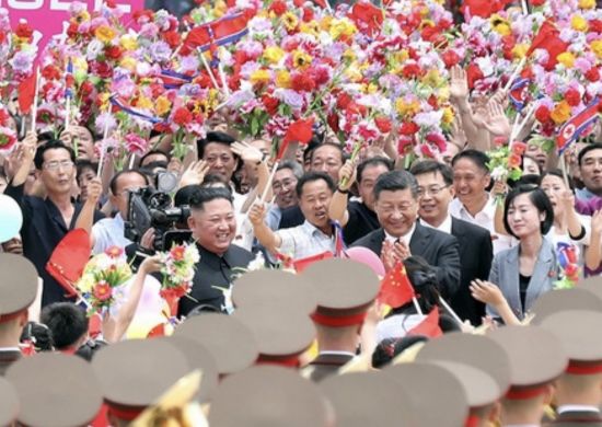 Difficult neighbors: Kim Jong-un welcomed Chinese leader Xi Jinping to Pyongyang in February 2019 (Credit: Foreign Ministry of the People's Republic of China)