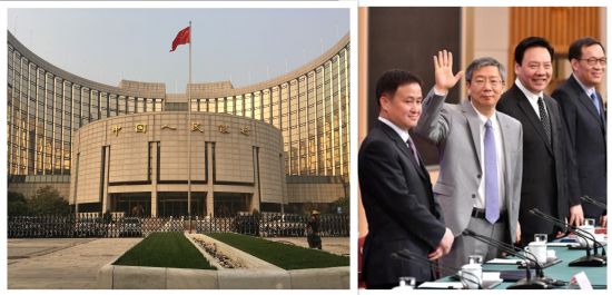 Party rules: While the central bank was stripped of local branches and new provincial offices will come under CCP secretaries, governor Yi Gang (waving) was given another five-year term (Credit: left – Max12Max, right – Li Ran/Xinhua)