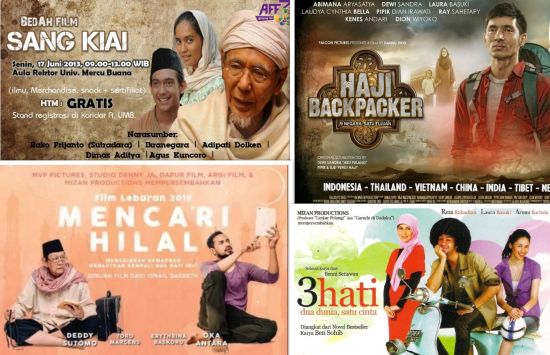 Posters of Muslim-themed movies: Filmmakers who produce Islamic-themed movies try to promote the dakwah spirit and at the same time achieve commercial success.