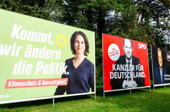 Campaign posters in Soest, Germany: The Greens and the liberal Free Democratic Party could push the SDP, the leading coalition party, to take an even tougher stance towards China (Credit: Lutsenko Oleksandr / Shutterstock.com)