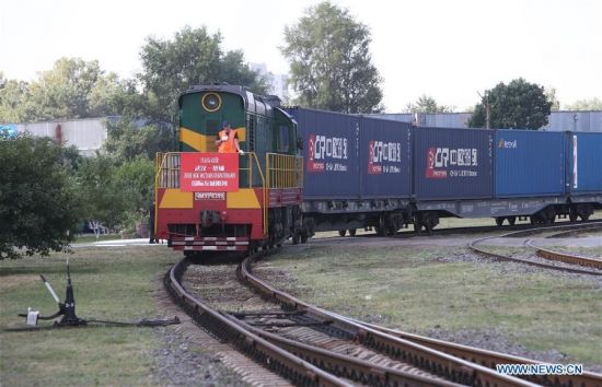 Silk Road link – Beijing has strong economic and strategic interests in Ukraine: The first direct container train from China arrives in Kyiv on July 6, 2020 (Credit: Sergey Starostenko/Xinhua)