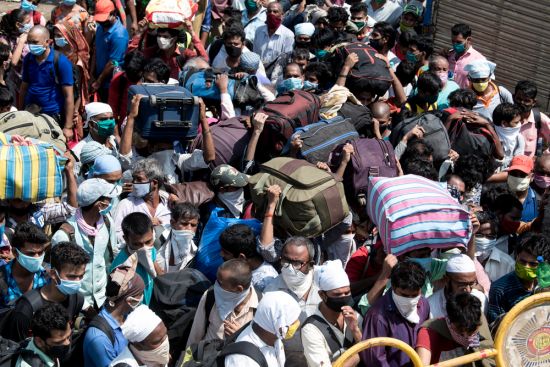 Lockdown layoffs: Migrant workers in Mumbai headed home when the pandemic shut down the economy (Credit: Manoej Paateel / Shutterstock.com)