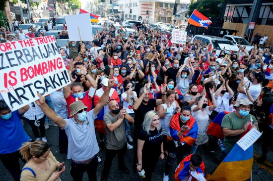 Pro-Armenia protest in Los Angeles, October 2020 (Credit: Ringo Chiu / Shutterstock.com)