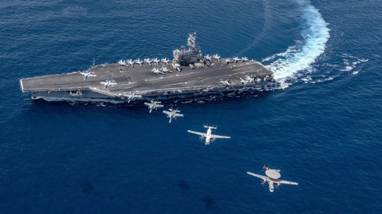 Projecting deterrence power: The US aircraft carrier Ronald Reagan on maneuvers in the South China Sea (Credit: Kaila V Peters/US Navy)