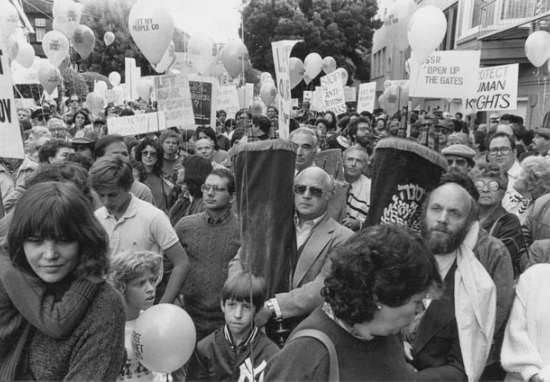 Emigré power: Rally in San Francisco in 1983 in support of Jews in the Soviet Union (Credit: American Jewish Historical Society)