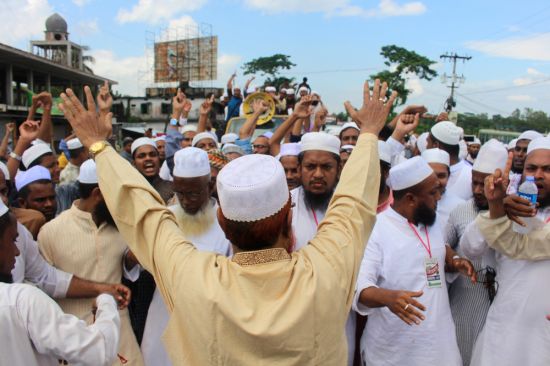 Protesters in Sylhet, Bangladesh, accuse the Myanmar army of genocide against the Rohingyas in Rakhine state (Credit: HM Shahidul Islam / Shutterstock.com)